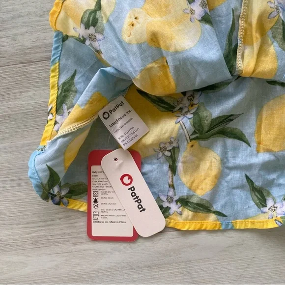 NWT- Patpat ruffle sleeve lemon dress 12 month - Picture 2 of 3